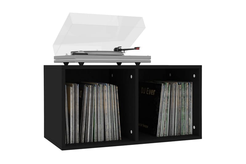 Oppbevaringsboks LP svart 71x34x36 cm sponplate - Svart - Oppbevaring - Hyller - Bokhylle