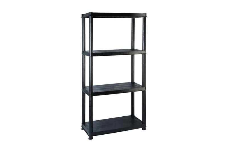 Oppbevaringshylle 4 nivåer svart 61x30,5x130 cm plast - Svart - Oppbevaring - Hyller - Bokhylle