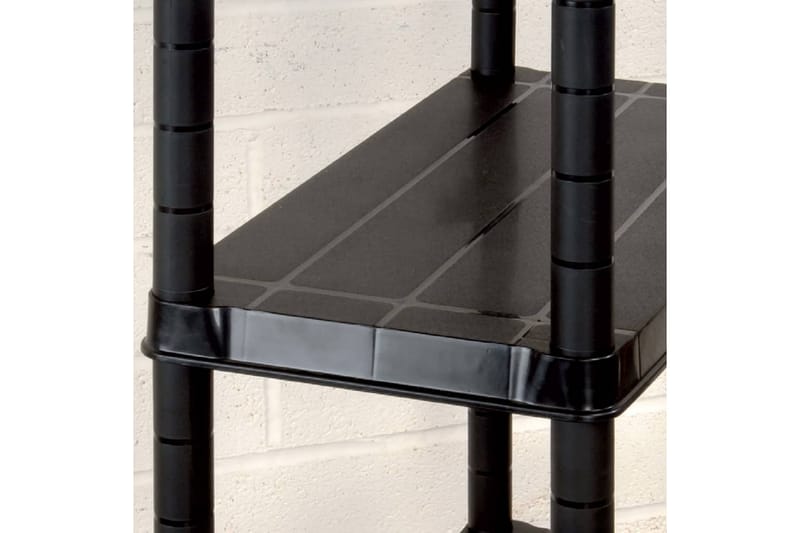 Oppbevaringshylle 4 nivåer svart 61x30,5x130 cm plast - Svart - Oppbevaring - Hyller - Bokhylle