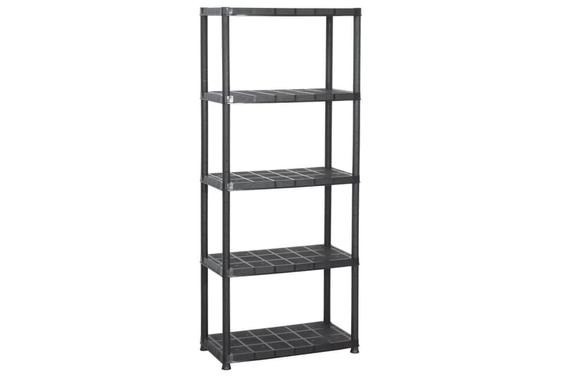 Oppbevaringshylle 5 nivåer svart 71x38x170 cm plast - Svart - Oppbevaring - Hyller - Bokhylle