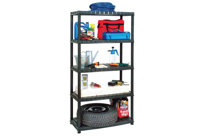 Oppbevaringshylle 5 nivåer svart 91,5x45,7x185 cm plast - Svart - Oppbevaring - Hyller - Bokhylle