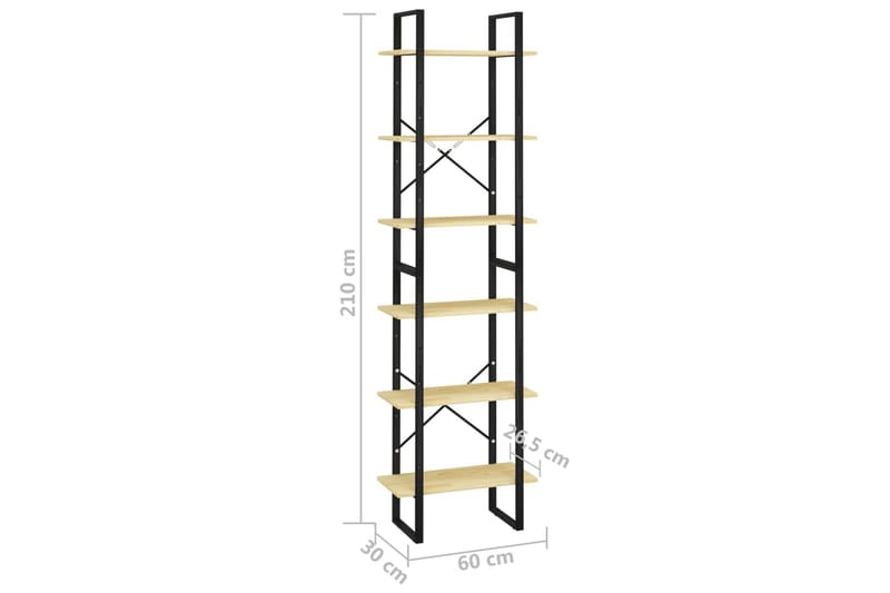 Oppbevaringshylle 60x30x210 cm heltre furu - Brun - Oppbevaring - Hyller - Bokhylle