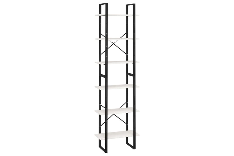 Oppbevaringshylle 60x30x210 cm heltre furu hvit - Hvit - Oppbevaring - Hyller - Bokhylle