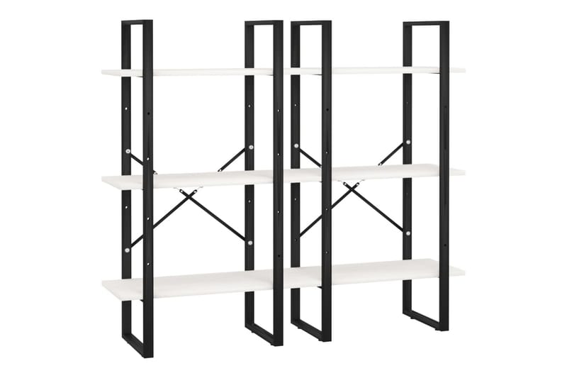 Oppbevaringshylle 60x30x210 cm heltre furu hvit - Hvit - Oppbevaring - Hyller - Bokhylle