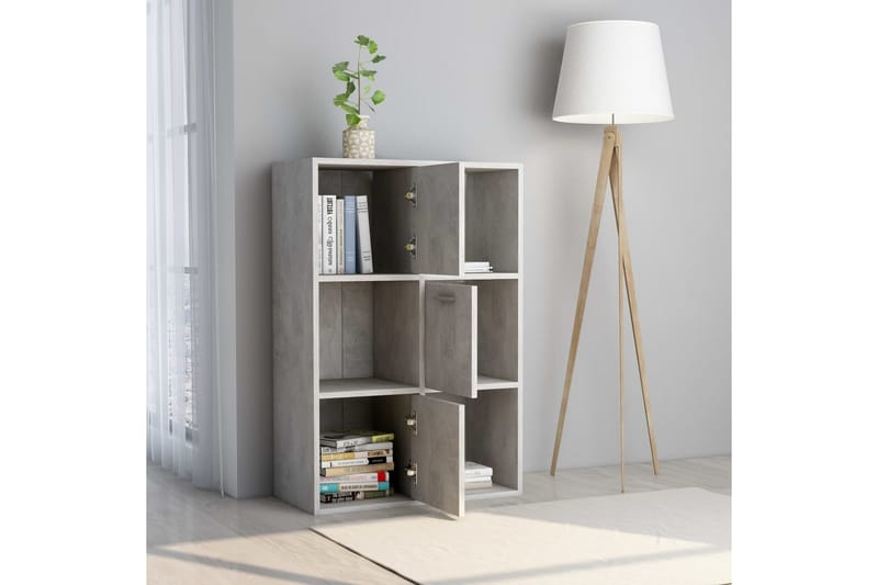 Oppbevaringsskap betonggrå 60x29,5x90 cm sponplate - Grå - Oppbevaring - Hyller - Bokhylle
