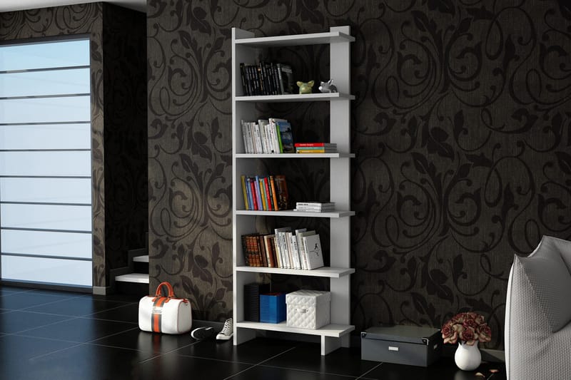 Ordelle Bokhylle 47 cm i Malt Tre - Hvit - Oppbevaring - Hyller - Bokhylle