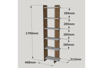 Ordelle Bokhylle 47 cm i Malt Tre - Hvit - Oppbevaring - Hyller - Bokhylle
