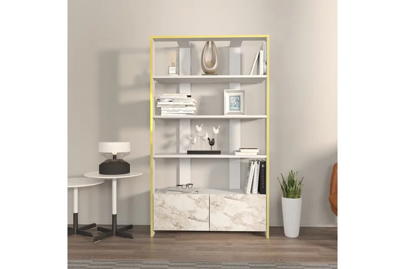 Bokhylle Ossin Hvit - Hvit - Oppbevaring - Hyller - Bokhylle