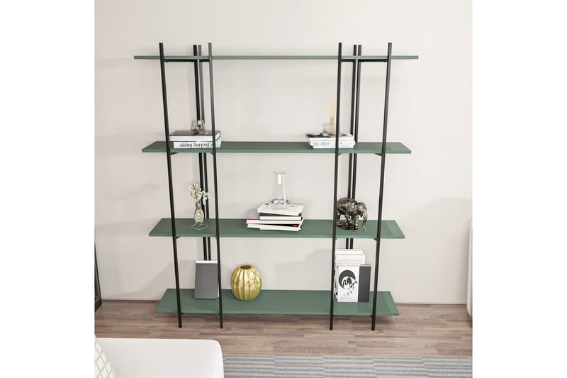 Painesville Bokhylle 160 cm - Svart/Green - Oppbevaring - Hyller - Bokhylle