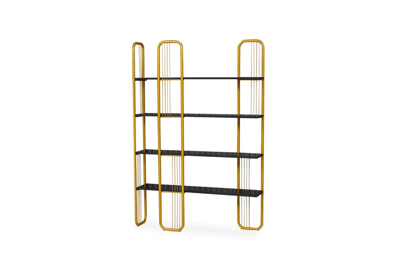 Pemu Bokhylle 125x28 cm Svart/Gull - Hanah Home - Oppbevaring - Hyller - Bokhylle