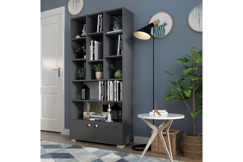 Penguen Bokhylle 93,6x29,6 cm Antrasitt - Hanah Home - Oppbevaring - Hyller - Bokhylle