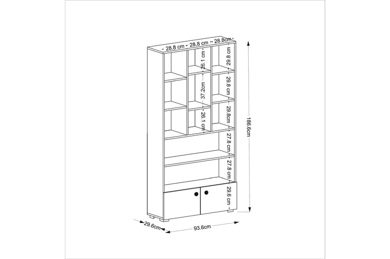 Penguen Bokhylle 93,6x29,6 cm Antrasitt - Hanah Home - Oppbevaring - Hyller - Bokhylle