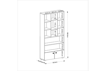 Penguen Bokhylle 93,6x29,6 cm Brun - Hanah Home - Oppbevaring - Hyller - Bokhylle