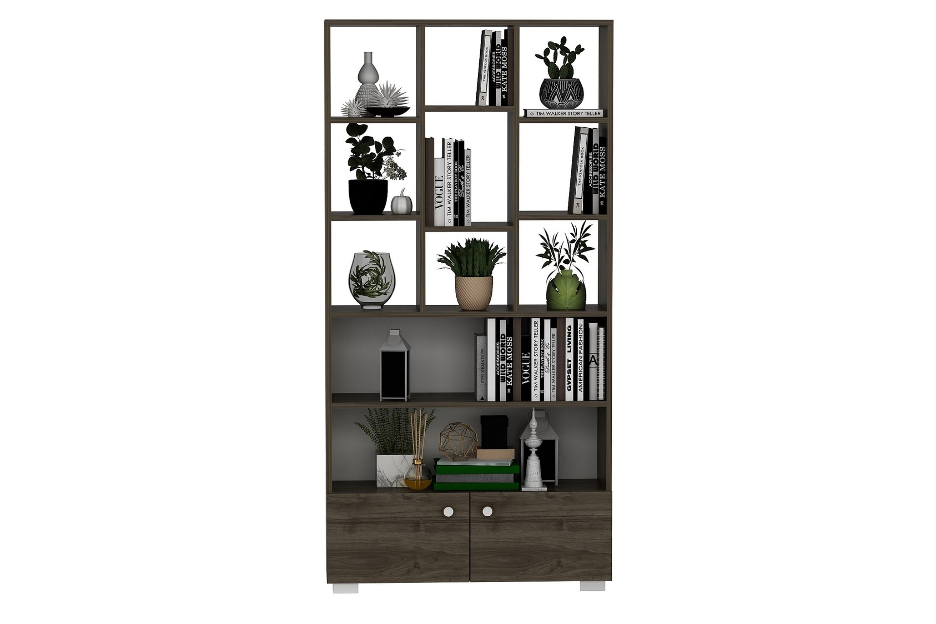 Penguen Bokhylle 93,6x29,6 cm Brun - Hanah Home - Oppbevaring - Hyller - Bokhylle