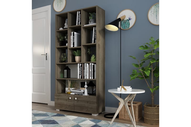 Penguen Bokhylle 93,6x29,6 cm Brun - Hanah Home - Oppbevaring - Hyller - Bokhylle