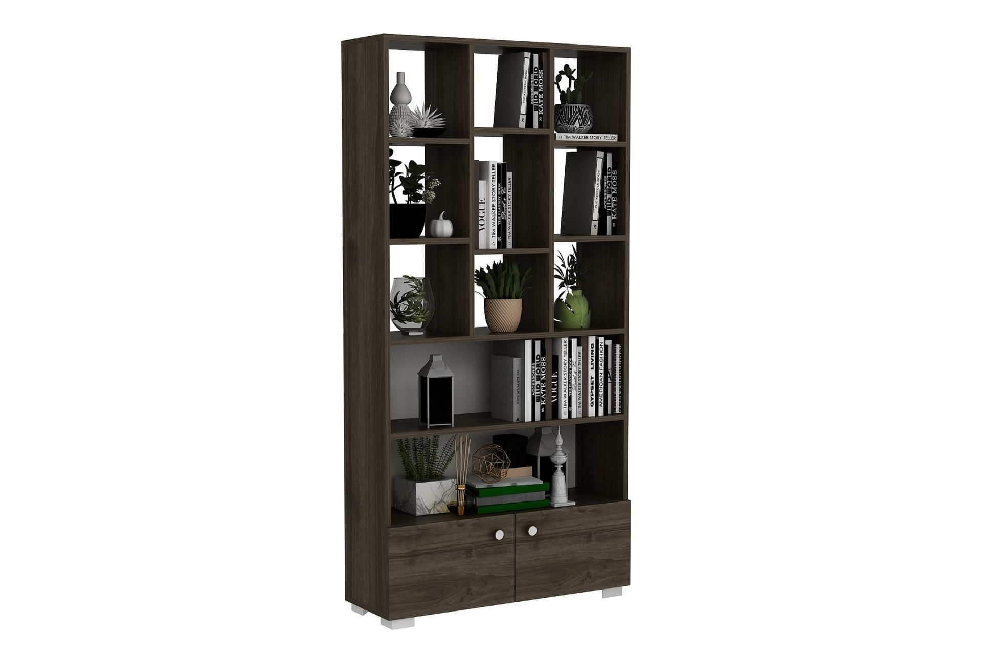 Penguen Bokhylle 93,6x29,6 cm Brun - Hanah Home - Oppbevaring - Hyller - Bokhylle
