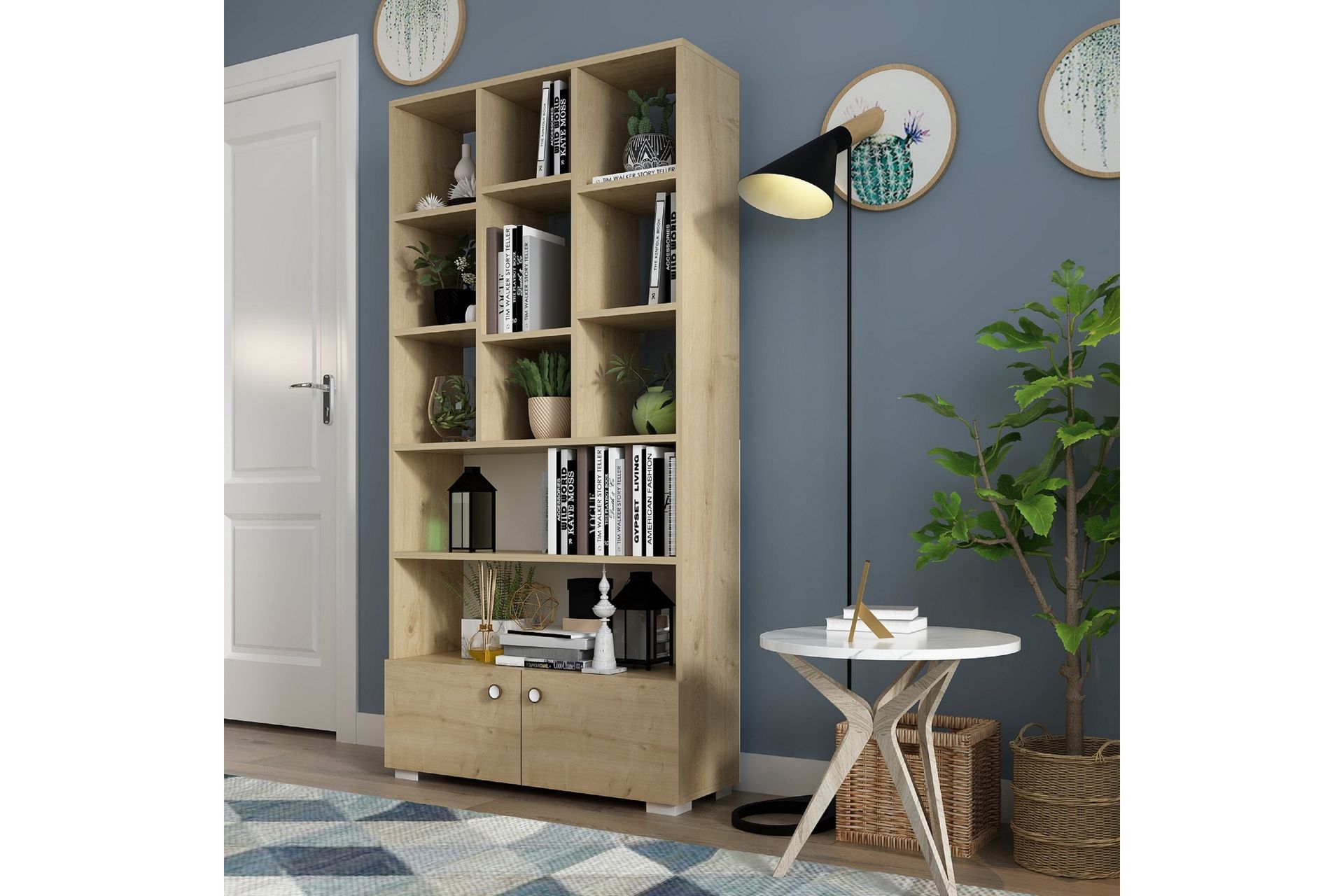 Penguen Bokhylle 93,6x29,6 cm Brun - Hanah Home - Oppbevaring - Hyller - Bokhylle