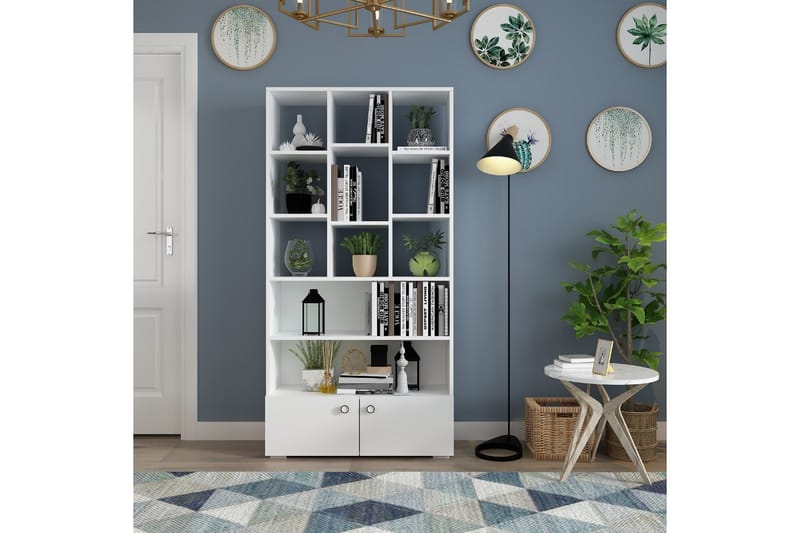 Penguen Bokhylle 93,6x29,6 cm Hvit - Hanah Home - Oppbevaring - Hyller - Bokhylle