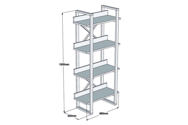 Puqa Design Bokhylle - Mørkebrun - Oppbevaring - Hyller - Bokhylle