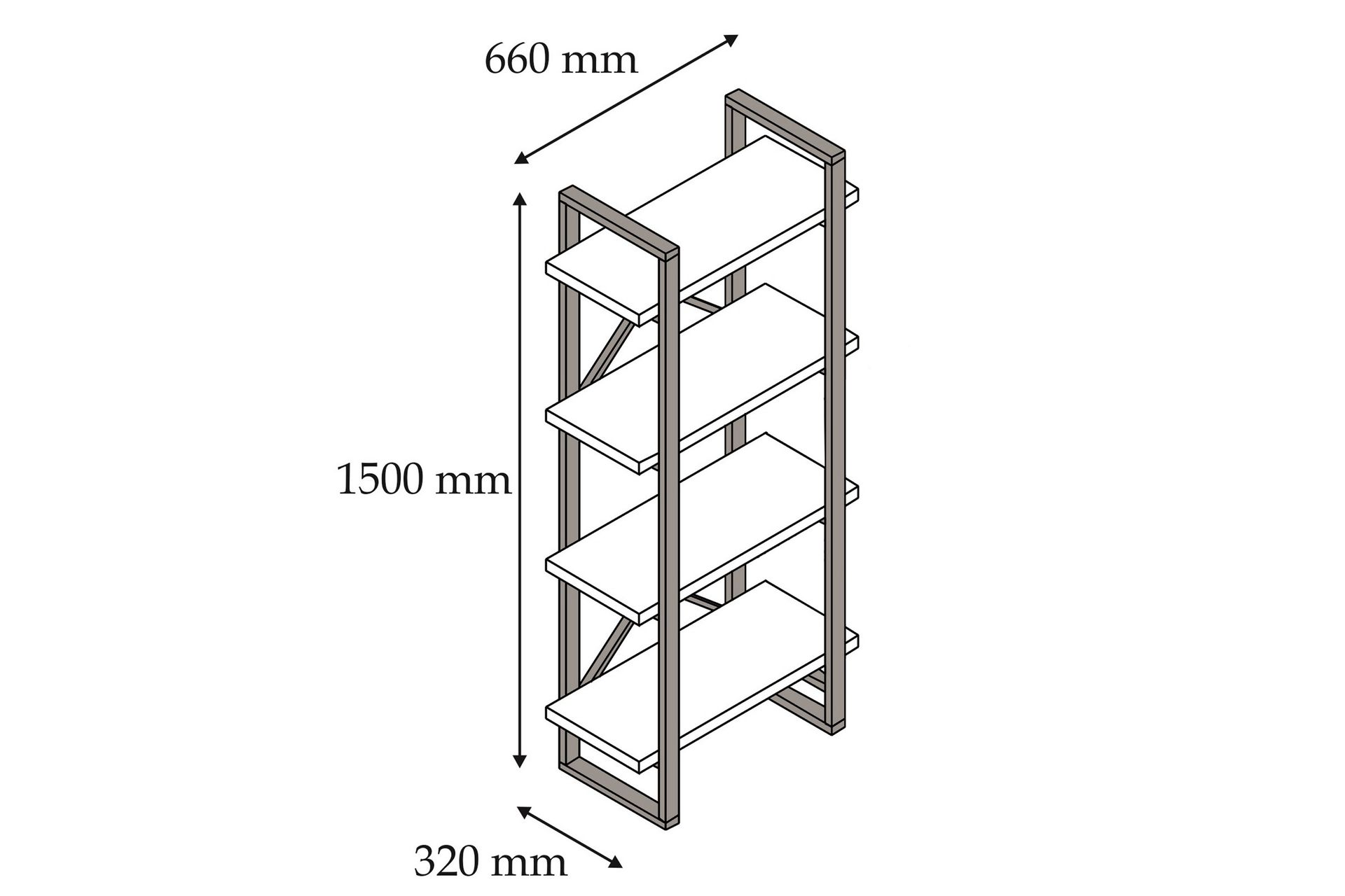 Puqa Design Bokhylle - Oppbevaring - Hyller - Bokhylle