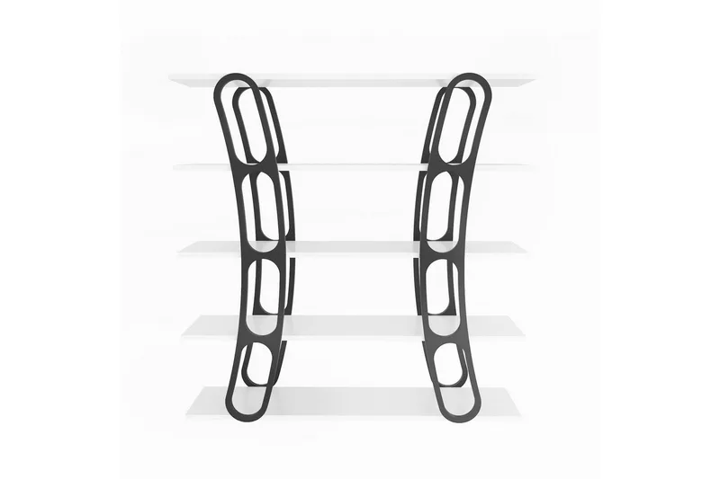 Bokhylle Quenla Hvit / Svart - Hvit / Svart - Oppbevaring - Hyller - Bokhylle