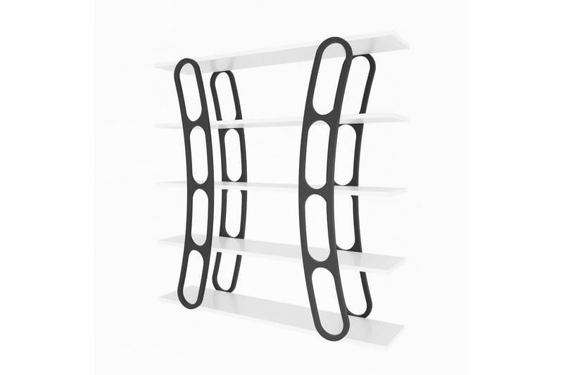 Bokhylle Quenla Hvit / Svart, Hvit / Svart