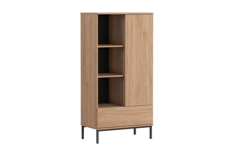 Querty Bokhylle 70x140x41 cm - Natur/Svart - Oppbevaring - Hyller - Bokhylle