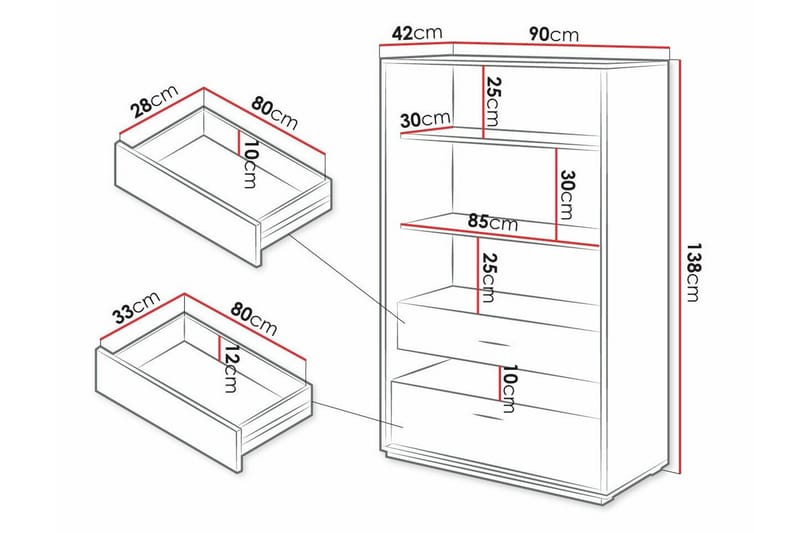 Rathmore Bokhylla 90x42 cm Black - Oppbevaring - Hyller - Bokhylle
