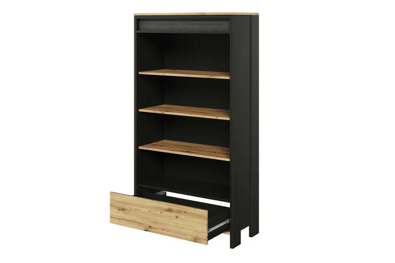 Rathmore Bokhylle 72 cm i Eik - Sort - Oppbevaring - Hyller - Bokhylle