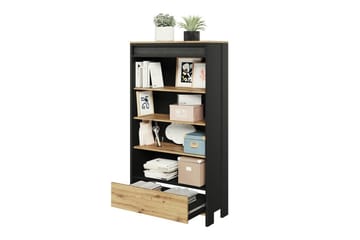 Rathmore Bokhylle 72 cm i Eik - Sort - Oppbevaring - Hyller - Bokhylle