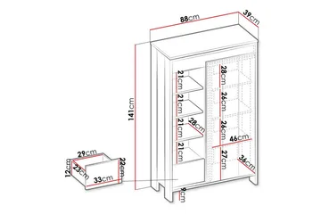Rathmore Bokhylle 87 cm i Eik - Antrasitt - Oppbevaring - Hyller - Bokhylle