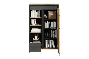 Rathmore Bokhylle 87 cm i Eik - Antrasitt - Oppbevaring - Hyller - Bokhylle