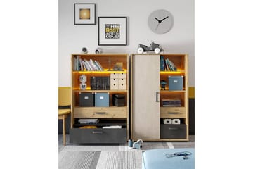 Rathmore Bokhylle 90 cm i Eik - Svart - Oppbevaring - Hyller - Bokhylle