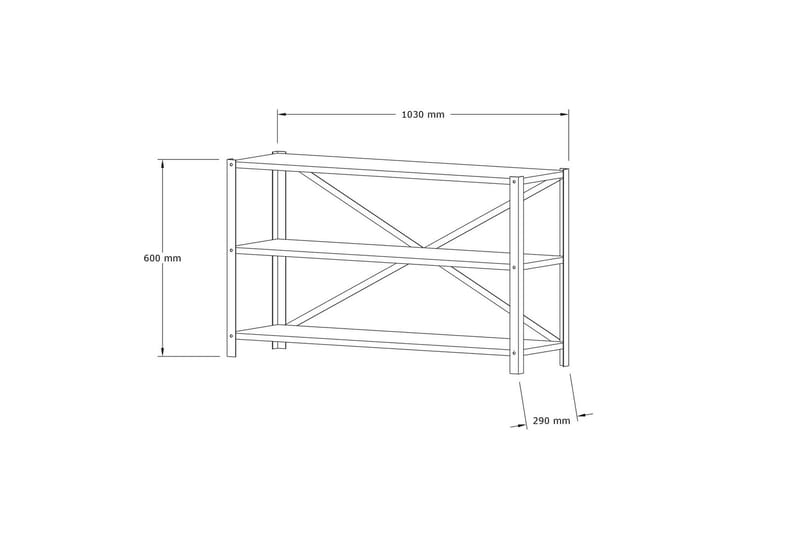 Rinorea Bokhylle 103x60 cm - Hvit - Oppbevaring - Hyller - Bokhylle