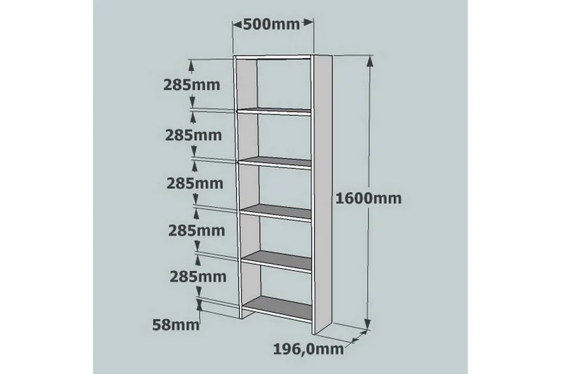 Rinorea Bokhylle 160x50 cm - Brun - Oppbevaring - Hyller - Bokhylle