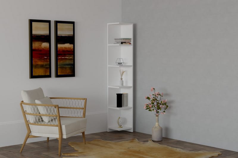 Rinorea Bokhylle 25x160 cm - Hvit - Oppbevaring - Hyller - Bokhylle