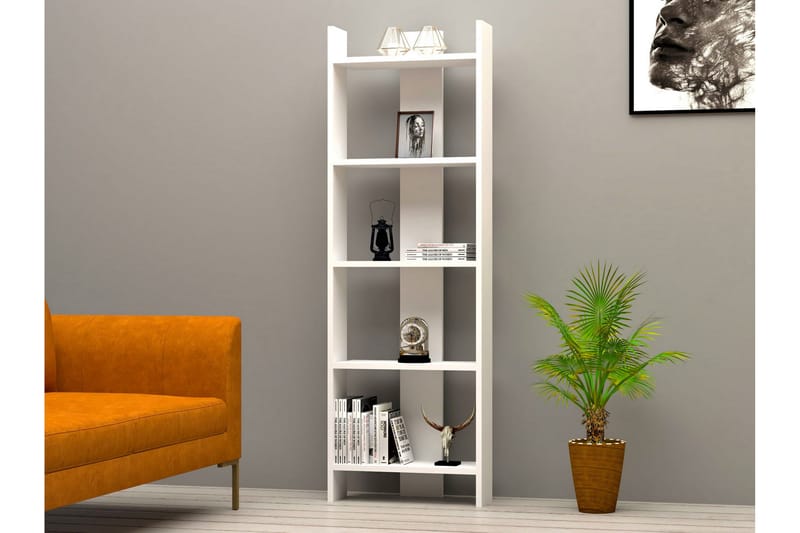 Rinorea Bokhylle 52,4x149 cm - Hvit - Oppbevaring - Hyller - Bokhylle