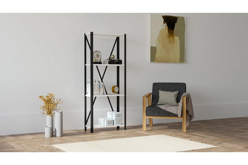 Rinorea Bokhylle 60x149,5 cm - Hvit - Oppbevaring - Hyller - Bokhylle
