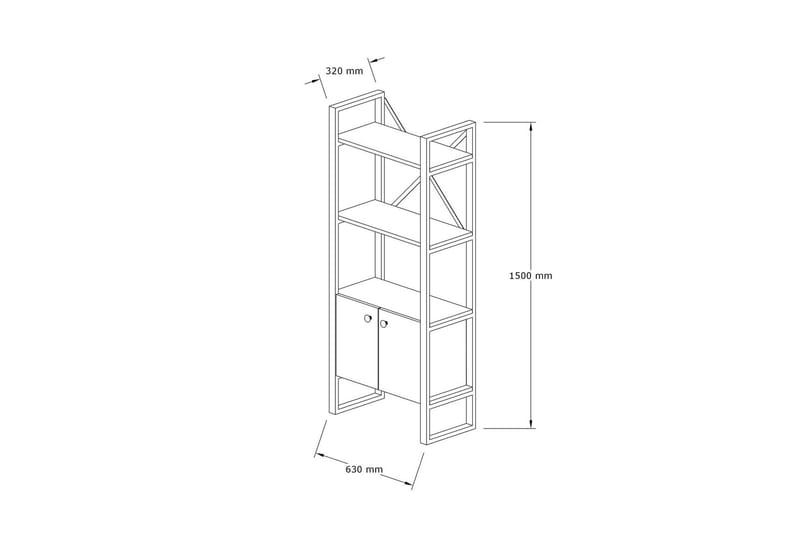 Rinorea Bokhylle 64x160 cm - Blå - Oppbevaring - Hyller - Bokhylle