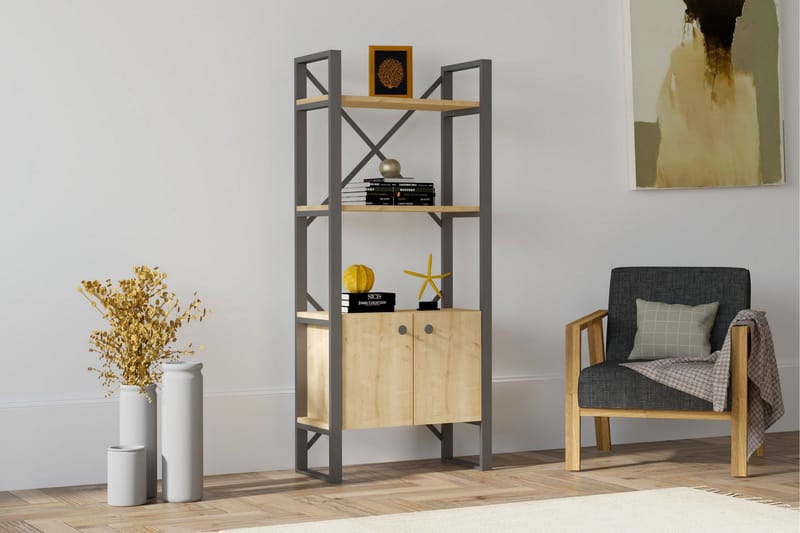 Rinorea Bokhylle 64x160 cm - Blå - Oppbevaring - Hyller - Bokhylle