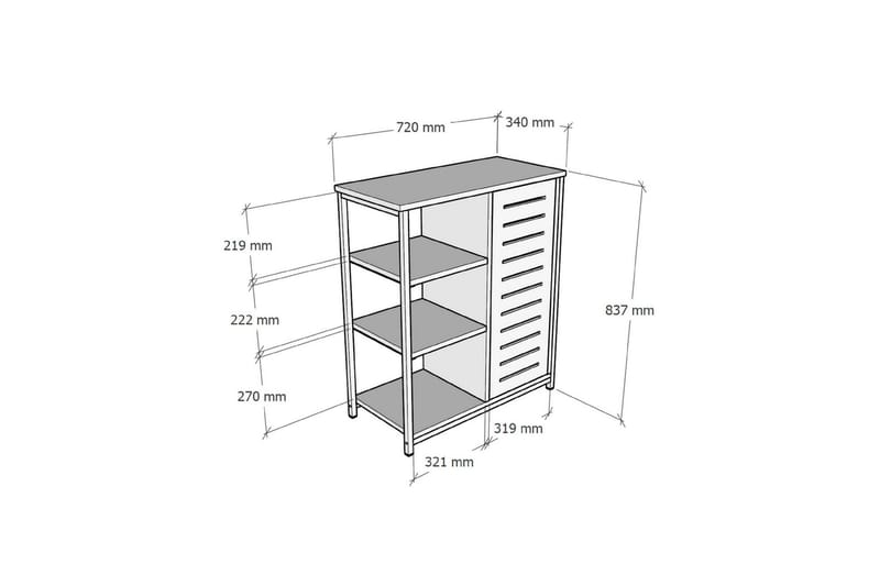 Rinorea Bokhylle 72x83,7 cm - Blå - Oppbevaring - Hyller - Bokhylle