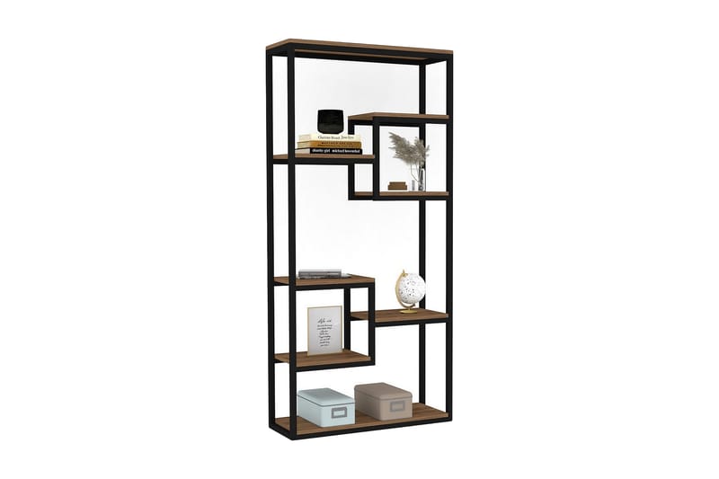 Rinorea Bokhylle 85 cm i Metall med Treplate - Sort - Oppbevaring - Hyller - Bokhylle
