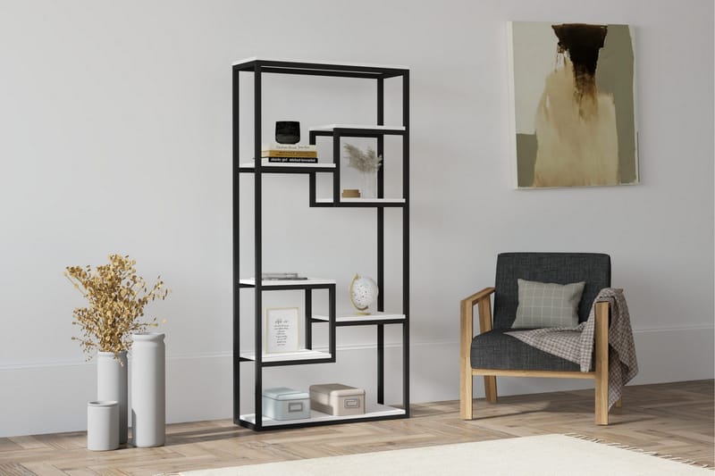 Rinorea Bokhylle 85x182 cm - Hvit - Oppbevaring - Hyller - Bokhylle