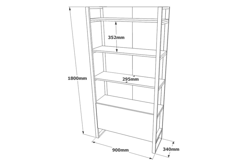 Rinorea Bokhylle 90x180 cm - Grønn - Oppbevaring - Hyller - Bokhylle