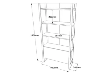 Rinorea Bokhylle 90x180 cm - Grønn - Oppbevaring - Hyller - Bokhylle