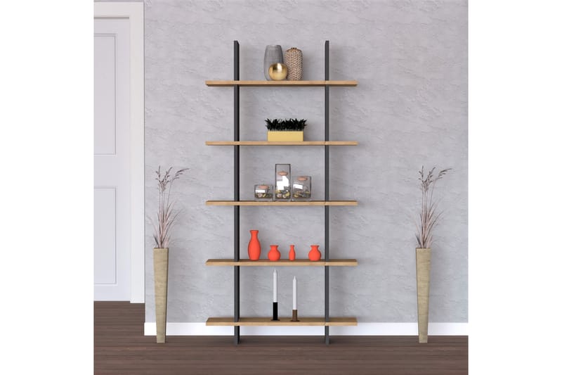 Sagallos Bokhylle 80x20 cm 5 Hyller - Blå / Antrasitt - Oppbevaring - Hyller - Bokhylle