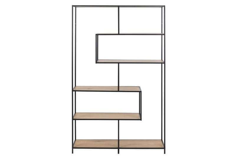 Seaford Hylle 114x35x185 cm Eik/Svart - Oppbevaring - Hyller - Bokhylle