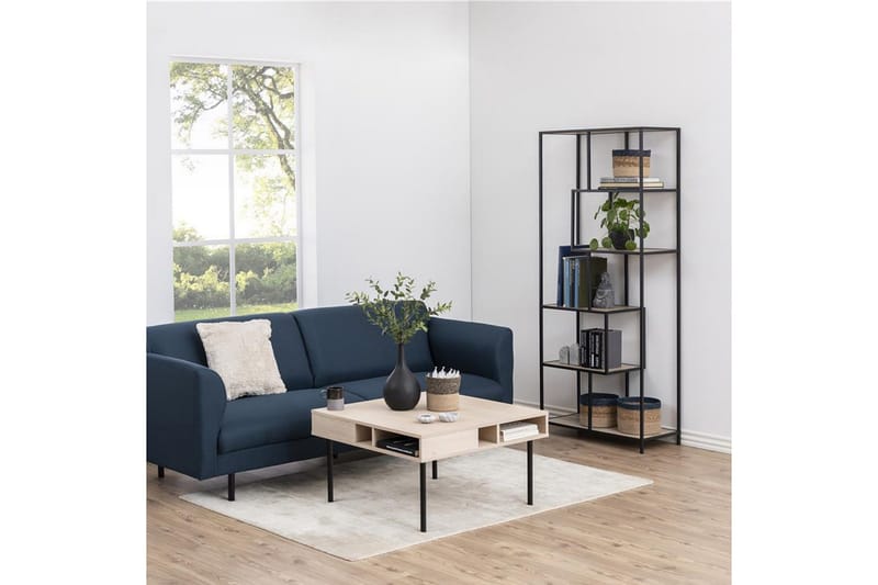 Seaford Hylle 77x35x185 cm Eik/Svart - Oppbevaring - Hyller - Bokhylle