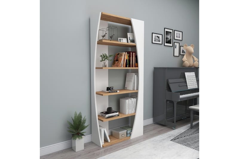 Selge Bokhylle 63,6 cm, Brun/Hvit