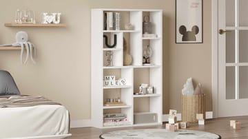 Bokhylle Skye Decor Bren (75 x 123,6 x 22 cm) Hvit - Hvit - Oppbevaring - Hyller - Bokhylle